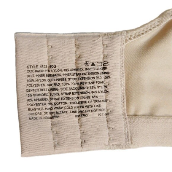 Playtex Secrets Amazing Shape Balconette Underwire Bra 4823 Molded Cups Nude 40G - Picture 7 of 8